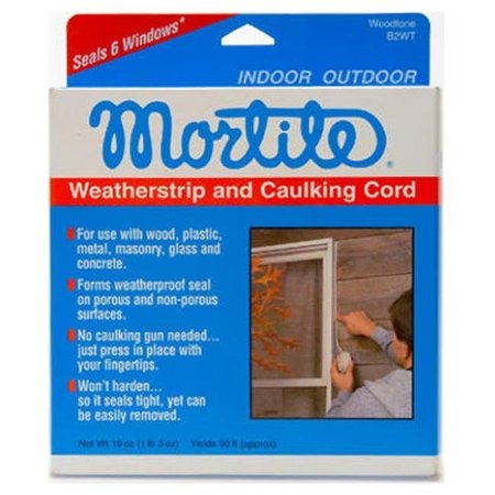 SWIVEL B2WT Wood tone Mortie Caulking Cord Weather-Strip - 90 ft. SW29969